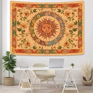 Sun and Moon Hippie Indie Wall Decor Tapestry